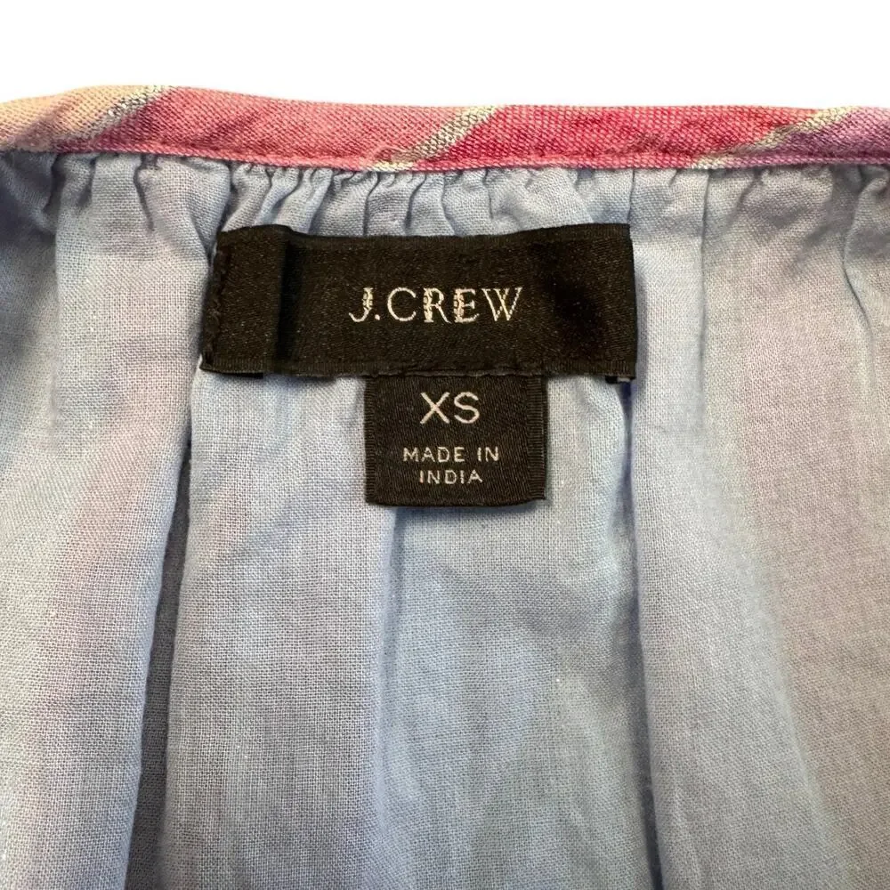 J.Crew Re-Imagined Pastel Stripe Metallic Thread Tiered Belted Dress XS